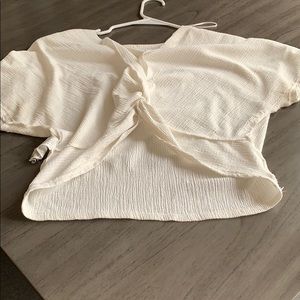 White Zara crop shirt